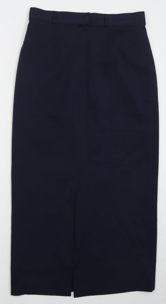 Lakeland Womens Blue  Polyester Straight & Pencil Skirt Size 12   Button