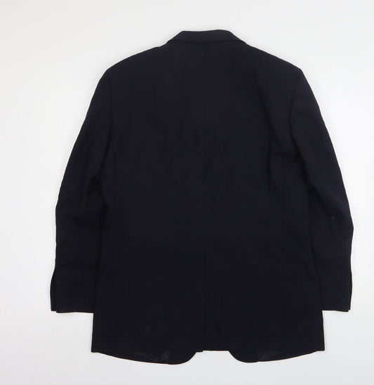 Charlton Grey Mens Blue Wool Jacket Suit Jacket Size 38