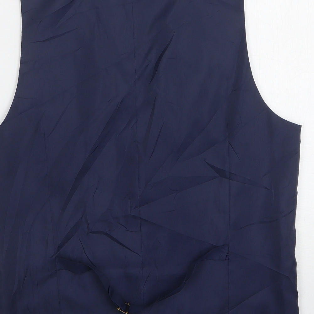 Marks and Spencer Mens Blue Wool Jacket Suit Waistcoat Size S