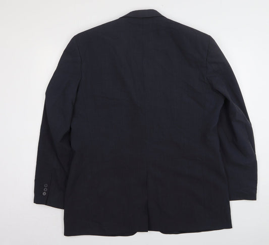 Karl Jackson Mens Blue Wool Jacket Suit Jacket Size 44