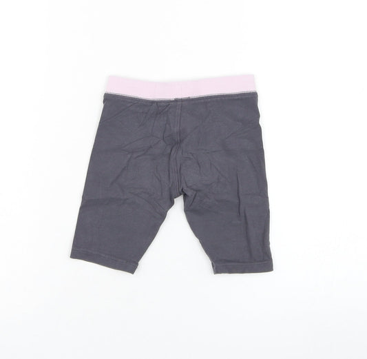 NEXT Girls Grey Cotton Biker Shorts Size 5 Years Regular - Mickey Mouse