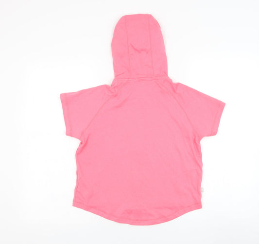 LA Gear Girls Pink Polyester Full Zip Hoodie Size 8 Years Zip