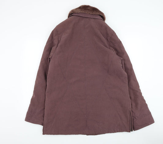 Soon Womens Purple Overcoat Coat Size 14 Zip