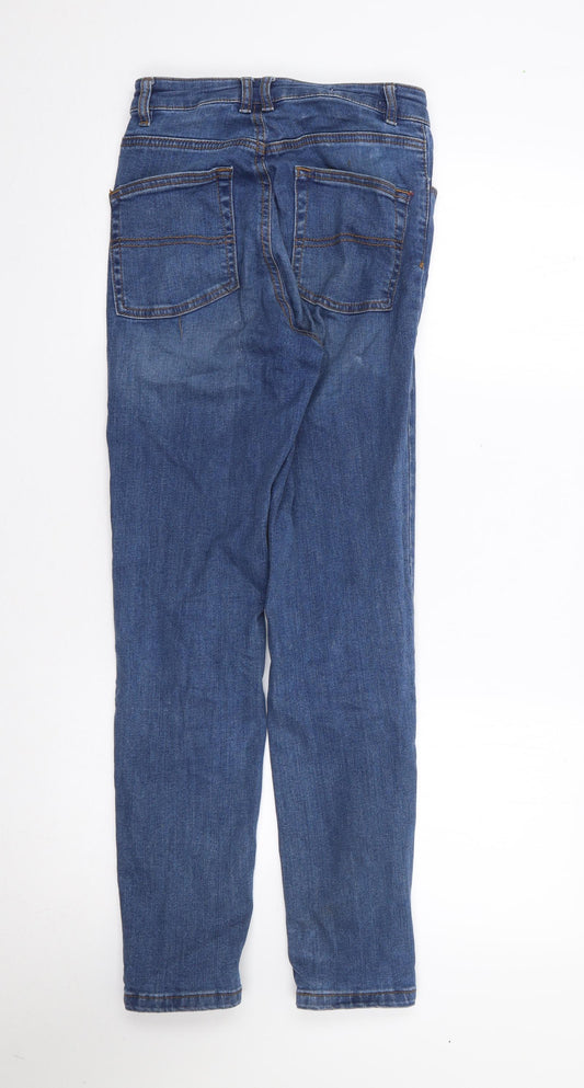 COLLUSION Womens Blue Cotton Mom Jeans Size 25 L32 in Slim Zip