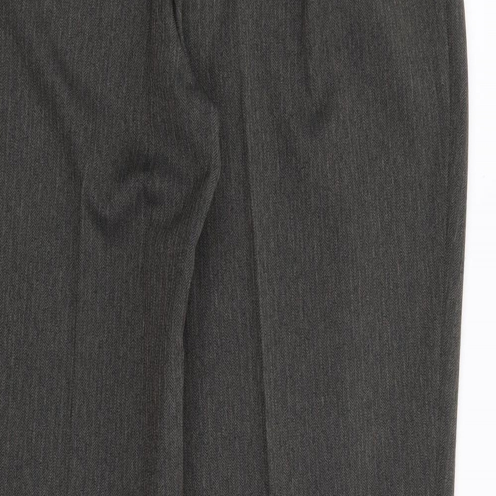Marks and Spencer Womens Brown Polyester Trousers Size 14 L33 in Regular