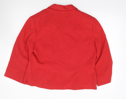 Whimsy Womens Red Polyester Jacket Suit Jacket Size 16
