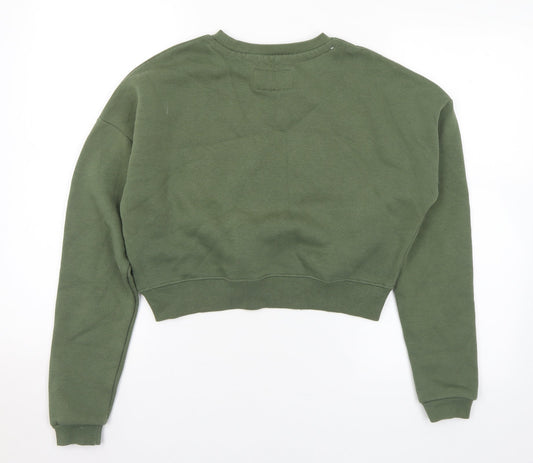 Russell Athletic Womens Green Cotton Pullover Sweatshirt Size S - Cropped. RSL