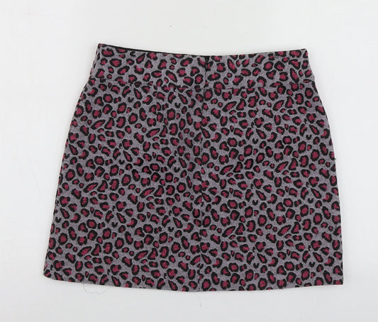 Topshop Womens Pink Animal Print Polyester Mini Skirt Size 36