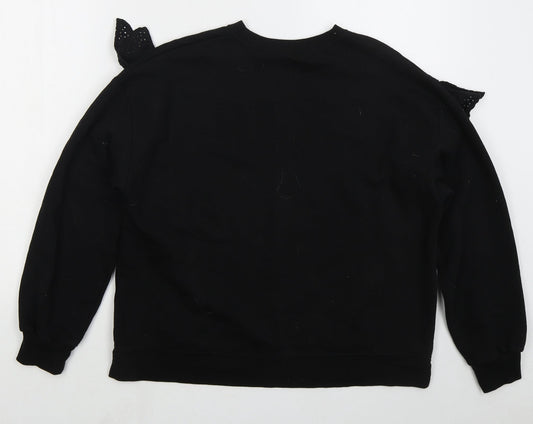 Dunnes Womens Black Cotton Pullover Sweatshirt Size M Pullover