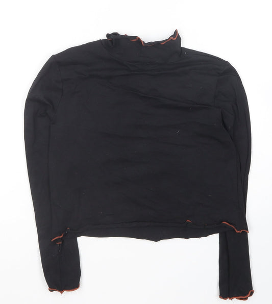 George Girls Black Cotton Basic T-Shirt Size 8-9 Years Crew Neck