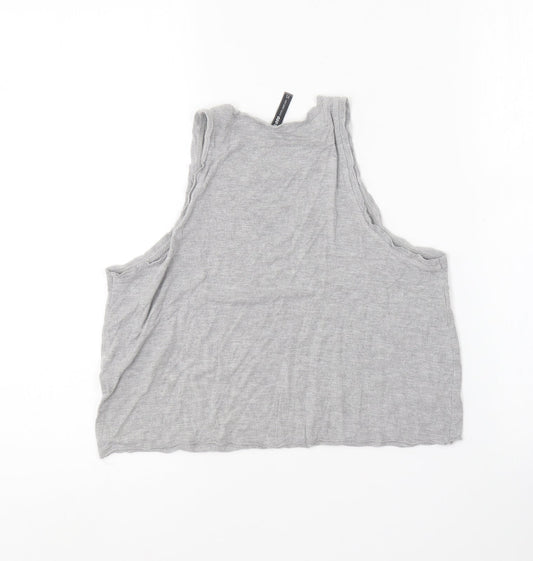 Cropp Girls Grey Cotton Basic T-Shirt Size XS V-Neck
