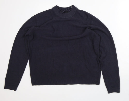 Intuition Womens Blue Acrylic Pullover Sweatshirt Size 14