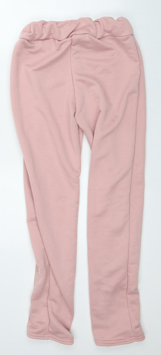 Preworn Womens Pink Polyester Sweatpants Trousers Size M L27 in Regular
