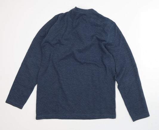 Easy Womens Blue Polyester Pullover Sweatshirt Size M