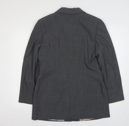 Seeler Womens Grey Wool Jacket Suit Jacket Size 12