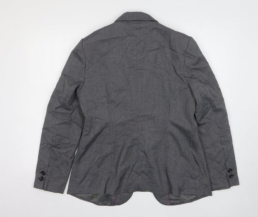 NEXT Womens Grey Polyester Jacket Suit Jacket Size 16