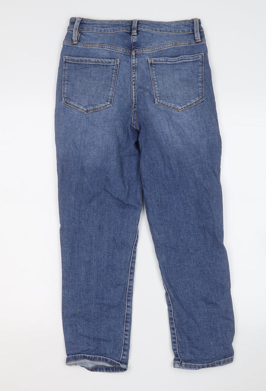 Papaya Womens Blue Cotton Straight Jeans Size 10 L24 in Regular