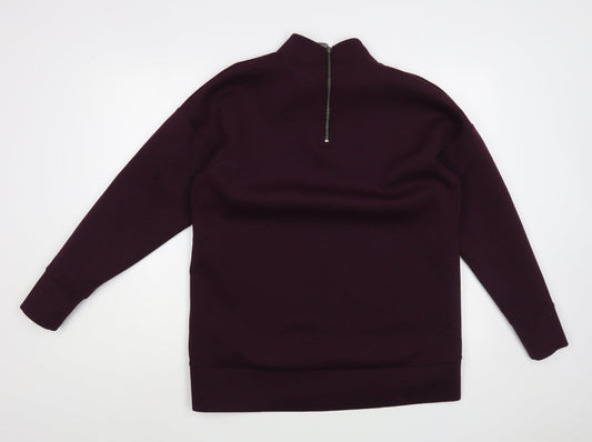 NEXT Womens Purple Polyester Tunic Sweatshirt Size 12 Zip