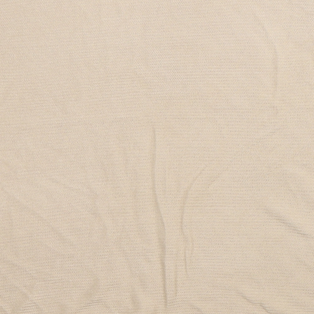 Marks and Spencer Womens Beige Acrylic Basic T-Shirt Size 10 Crew Neck