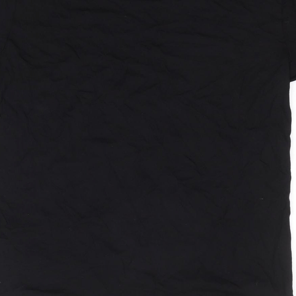 New Look Womens Black Modal Jersey T-Shirt Size 10 Round Neck