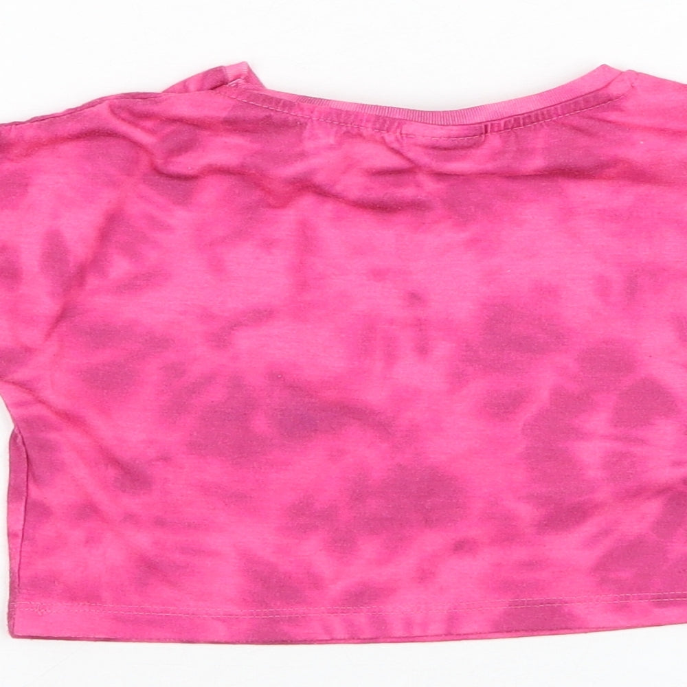 Matalan Girls Pink Polyester Basic T-Shirt Size 4 Years Round Neck Pullover - Minnie Mouse