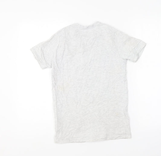 Jeff & Co Boys Grey Cotton Basic T-Shirt Size 10-11 Years Round Neck