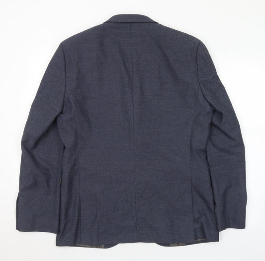 NEXT Mens Blue Polyester Jacket Suit Jacket Size 40