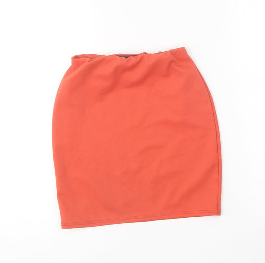 Boohoo Womens Orange Polyester Mini Skirt Size 6