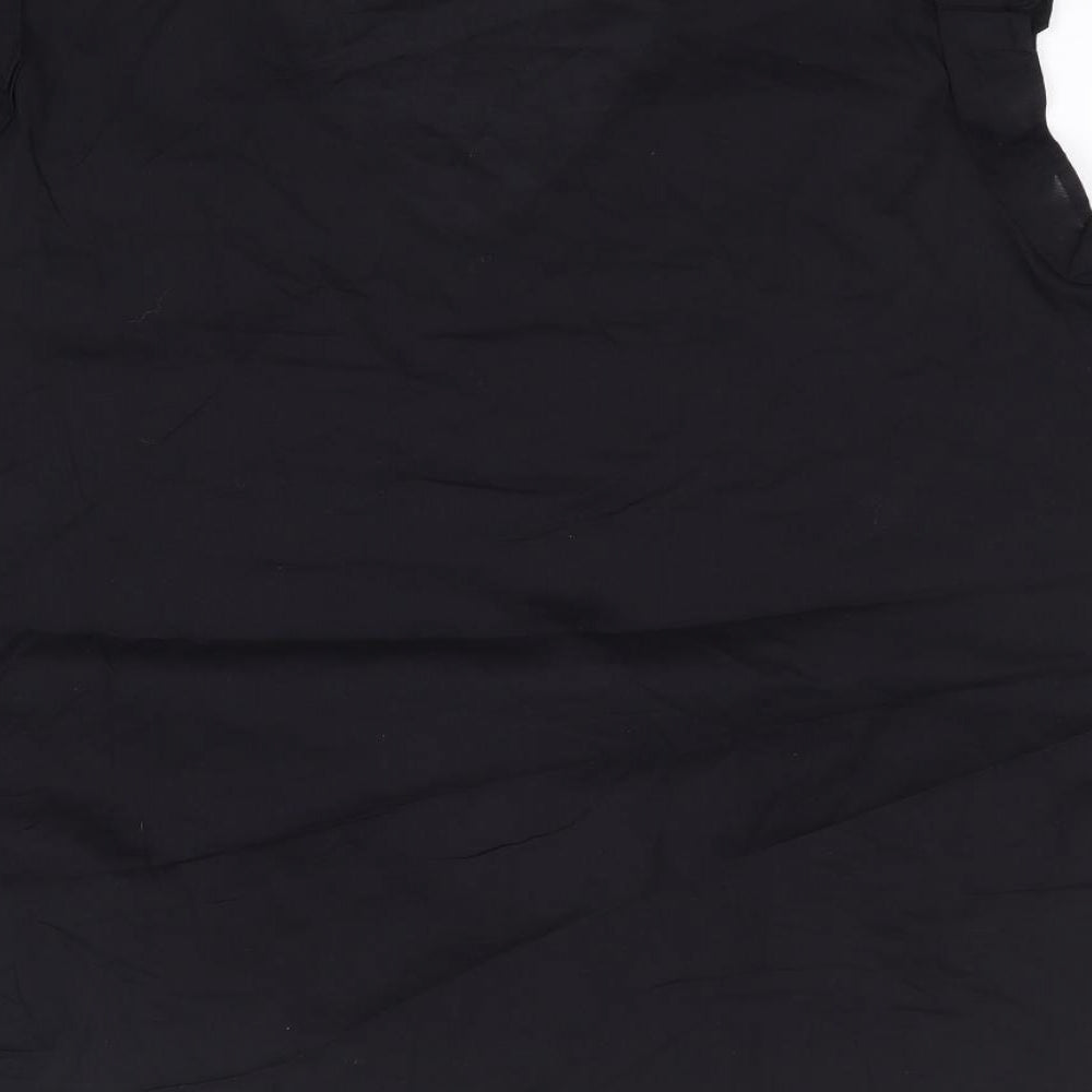 Dunnes Womens Black 100% Cotton Jersey Blouse Size XL V-Neck