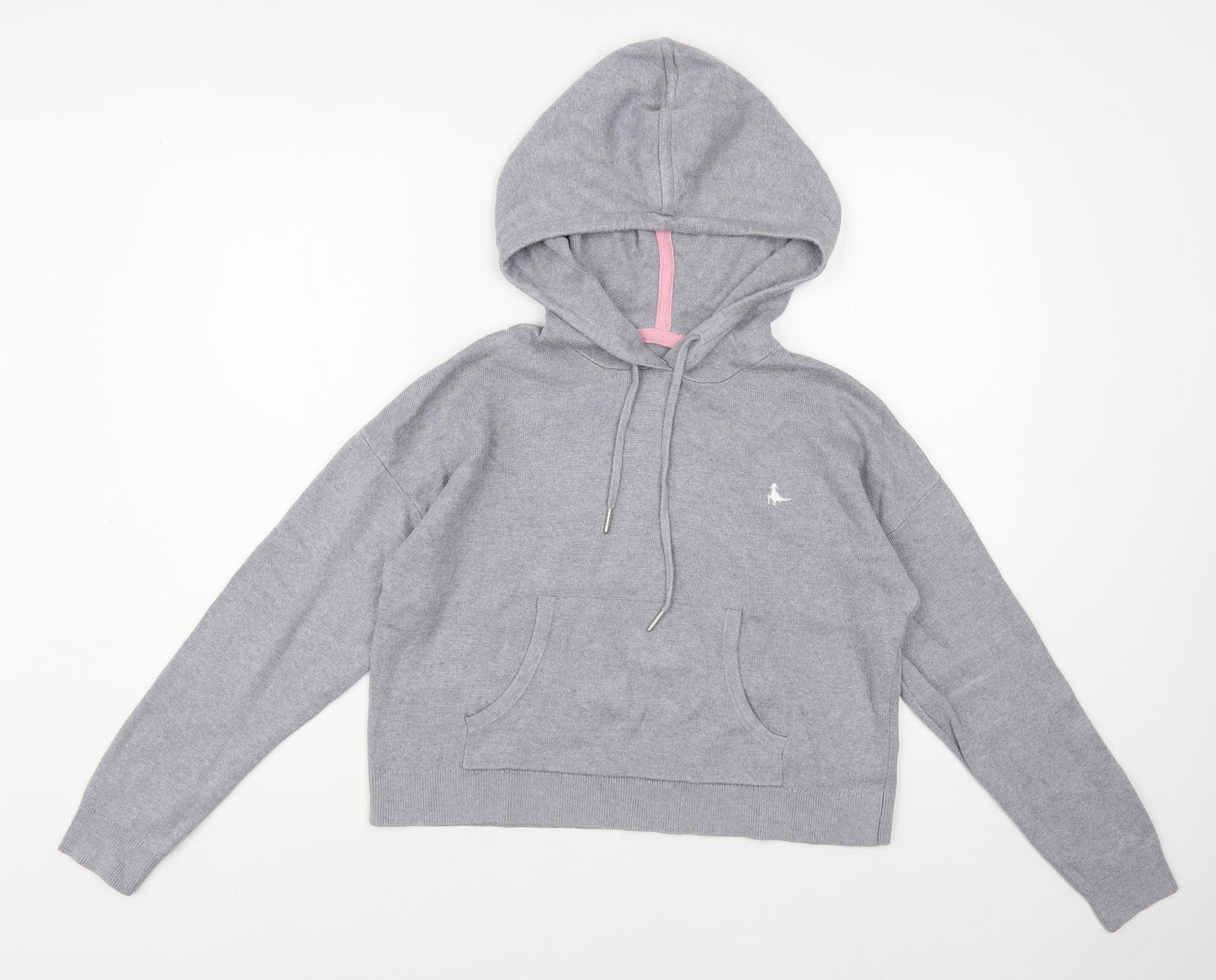 Jack Wills Womens Grey Viscose Pullover Hoodie Size 8 Pullover