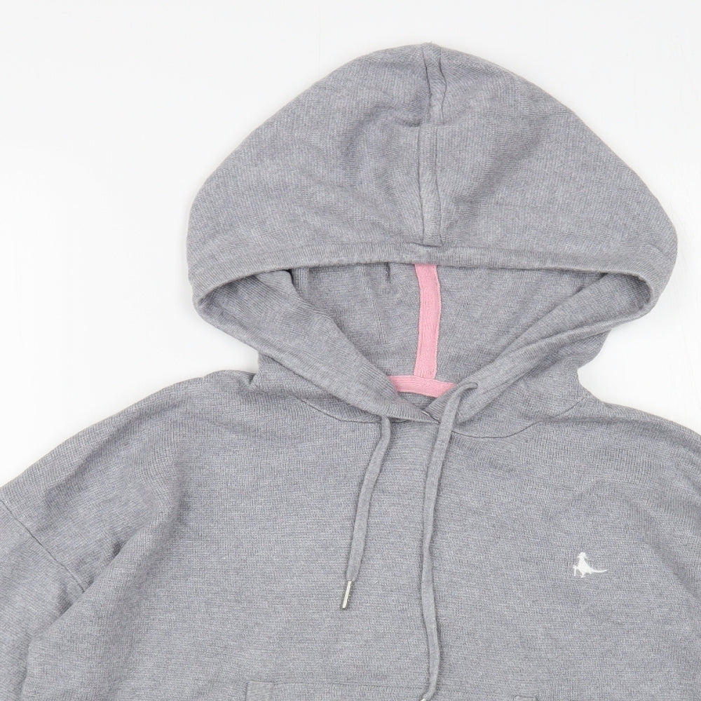 Jack Wills Womens Grey Viscose Pullover Hoodie Size 8 Pullover