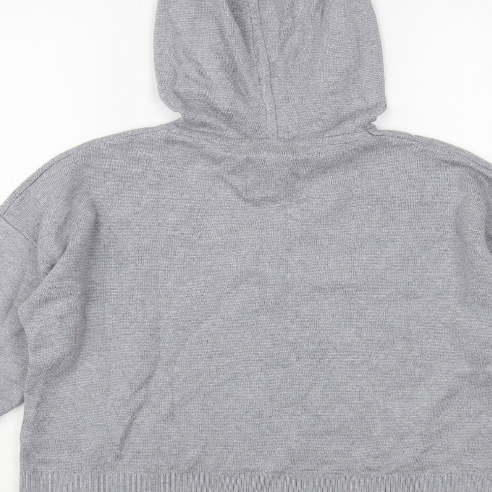 Jack Wills Womens Grey Viscose Pullover Hoodie Size 8 Pullover
