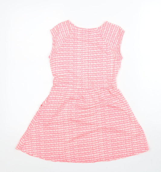 Mountain Warehouse Girls Pink Geometric Cotton A-Line Size 9-10 Years Scoop Neck