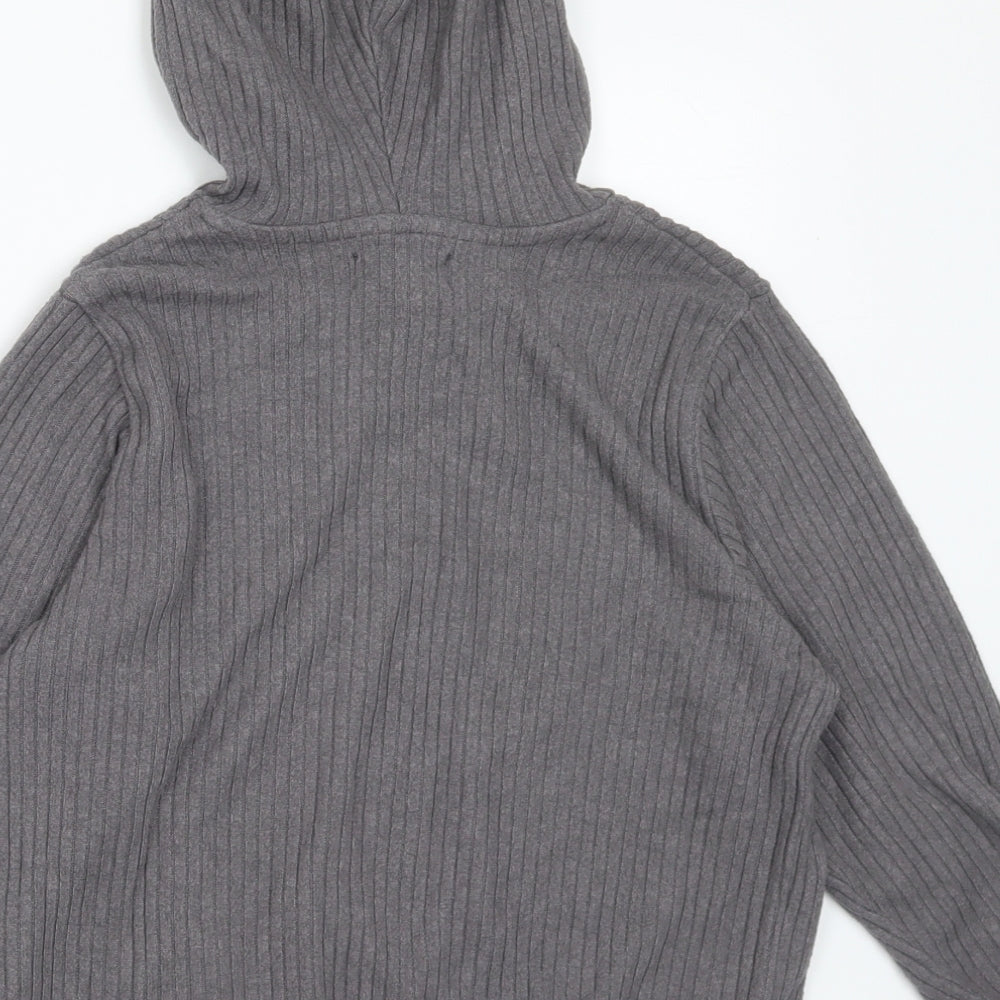 H&M Girls Grey Viscose Pullover Hoodie Size 5-6 Years