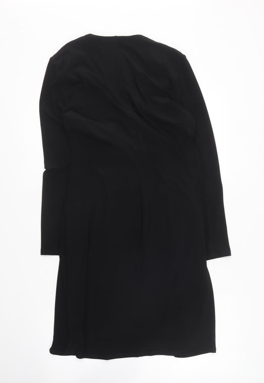 One Clark Womens Black Polyester Mini Size 12 V-Neck