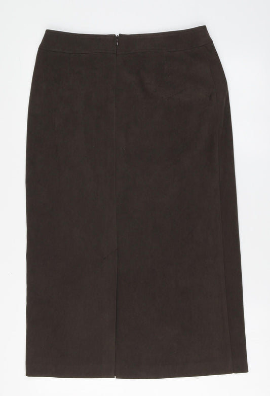 BHS Womens Green Polyester A-Line Skirt Size 12