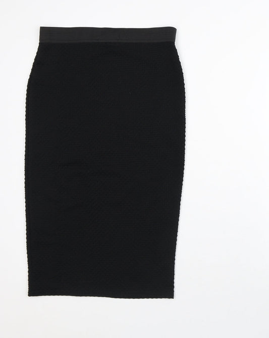 Internacionale Womens Black Geometric Polyester Straight & Pencil Skirt Size 10