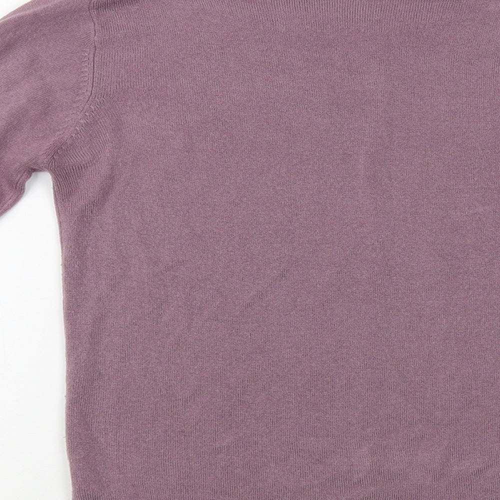 Beloved Womens Purple Boat Neck Acrylic Pullover Jumper Size M
