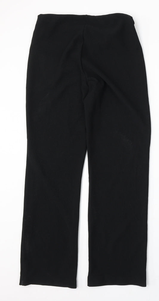 Mia Moda Womens Black Polyester Trousers Size 10 L29 in Regular