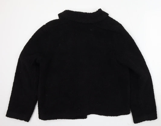 Studio Outerwear Womens Black Jacket Size 12 Button