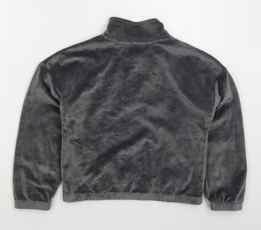 Dunnes Girls Grey Polyester Pullover Sweatshirt Size 9-10 Years Zip