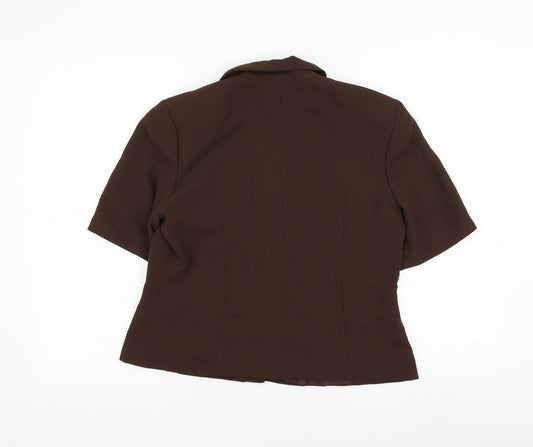 Roman Womens Brown Jacket Blazer Size 12 Button