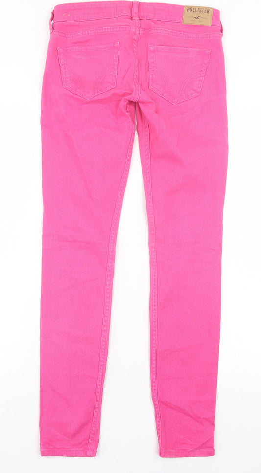 Hollister Womens Pink Cotton Skinny Jeans Size 24 in L31 in Regular Button