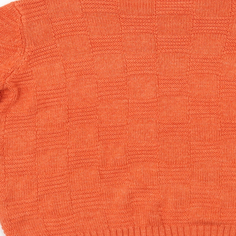 Spirit Womens Orange Crew Neck Acrylic Pullover Jumper Size 12