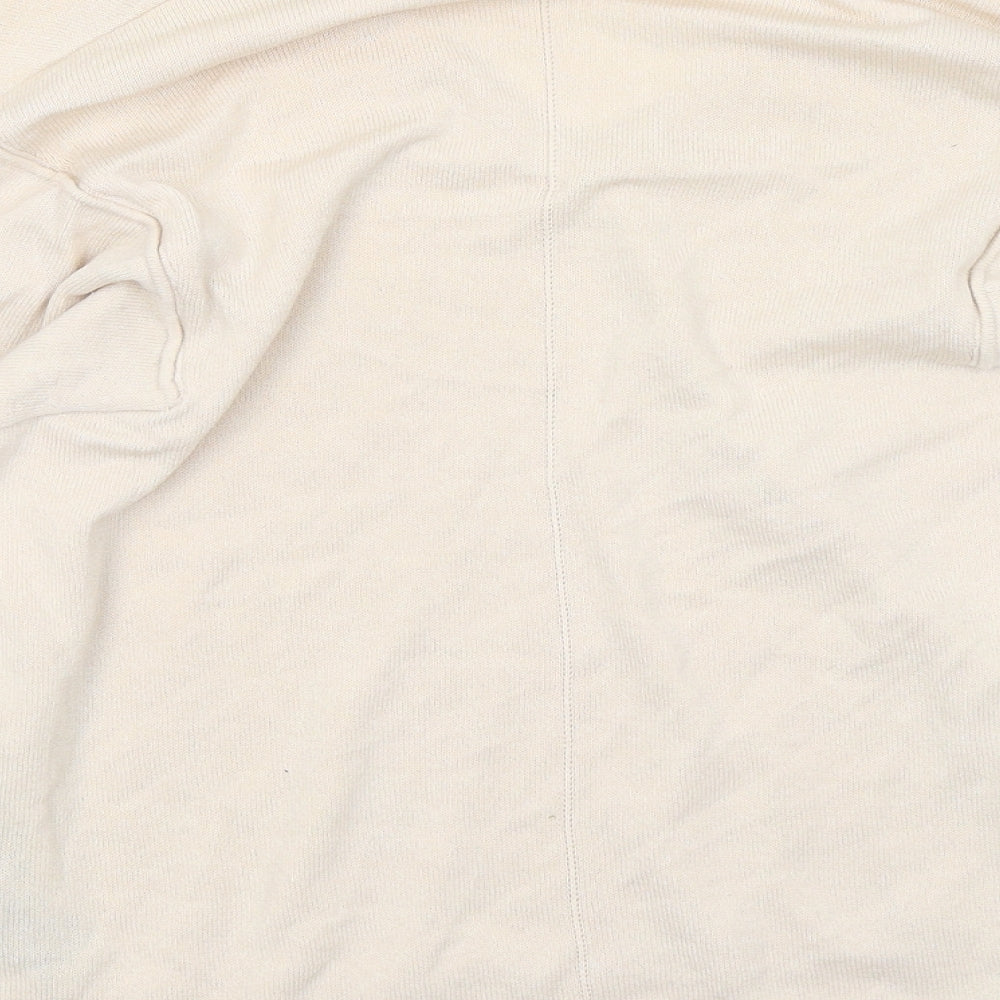 Marks and Spencer Womens Beige V-Neck Viscose Pullover Jumper Size 10