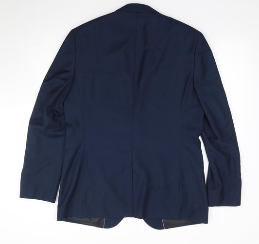 Tailor & Cutter Mens Blue Polyester Jacket Suit Jacket Size 40
