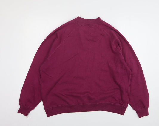 Compliments Womens Purple Polyester Pullover Sweatshirt Size L