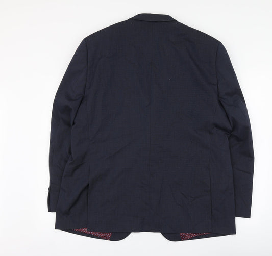 Brook Taverner Mens Blue Polyester Jacket Suit Jacket Size XL
