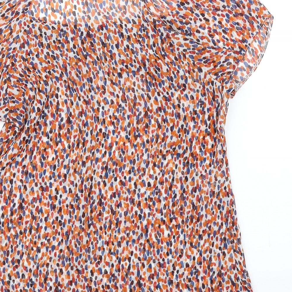 M&Co Womens Multicoloured Polyester Basic Blouse Size 10 Scoop Neck - Dotted
