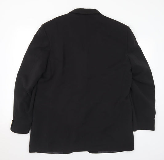 Preworn Mens Black Polyester Jacket Suit Jacket Size 42